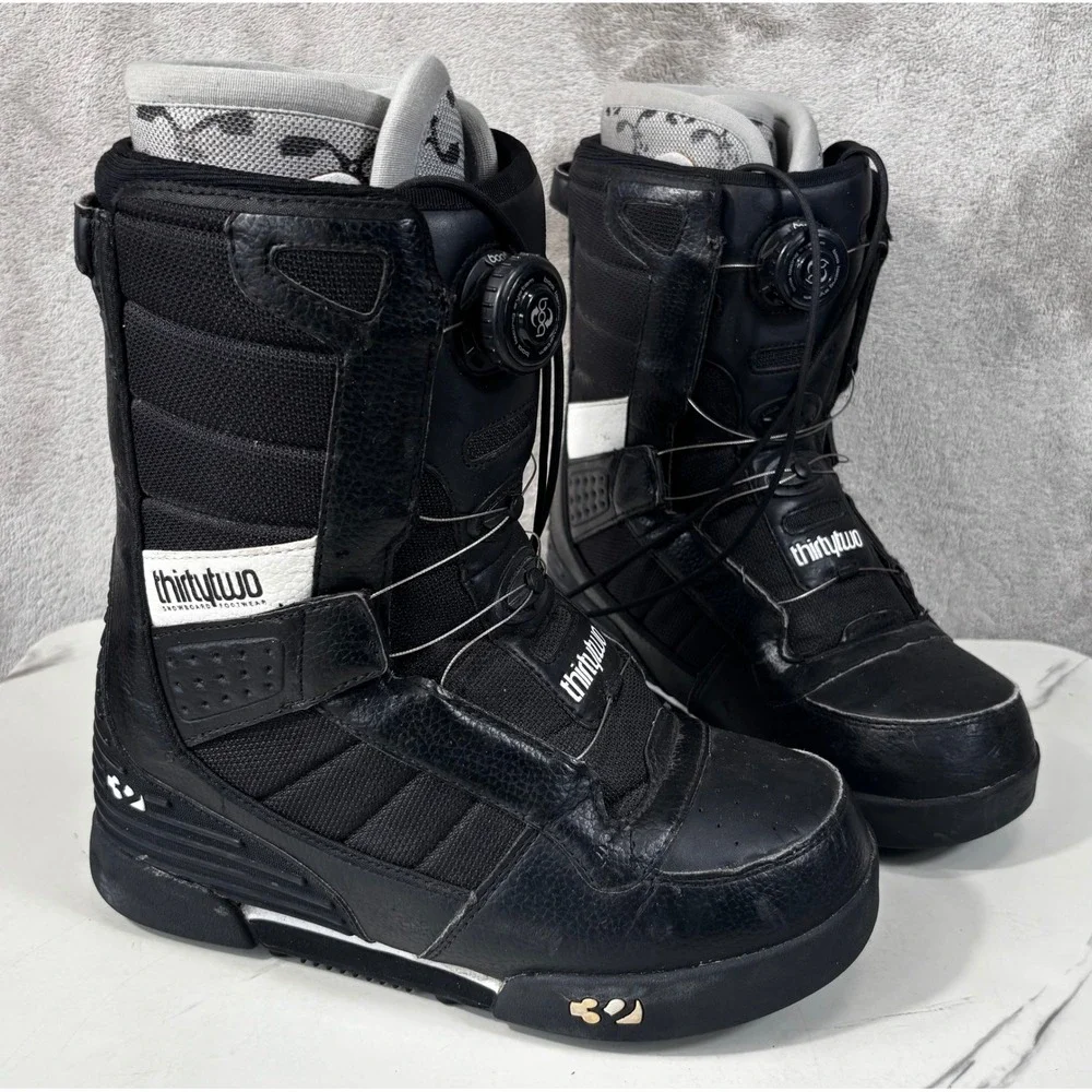 ThirtyTwo Snowboard Boots Men 9 Black Good Dual BOA Lacing All-Mountain Gear